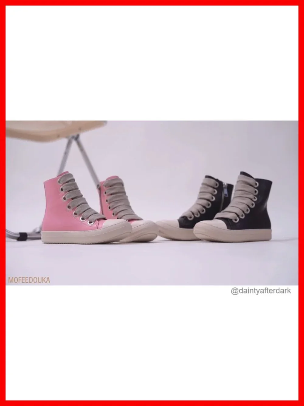 High Top Platform Sneakers with Zipper Vegan PU Leather Comfortable Lace Up